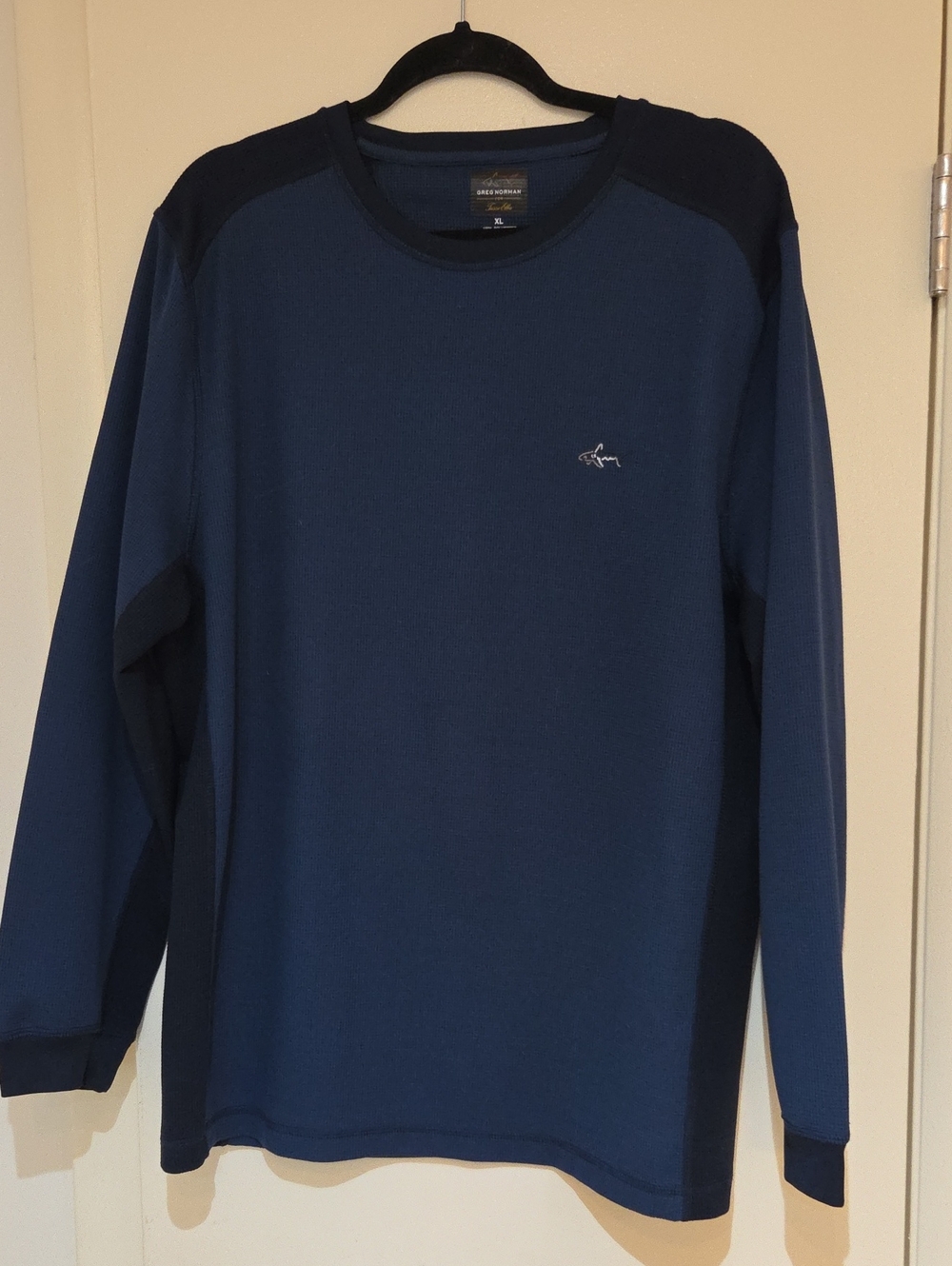Greg Norman for Tasso Elba Long Sleeve Waffle Shirt, Size XL